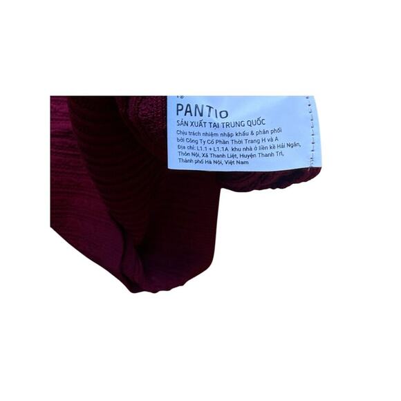 Pantio Knit Midi Dress Burgundy Ribbed One Size Bodycon - Picture 2 of 6